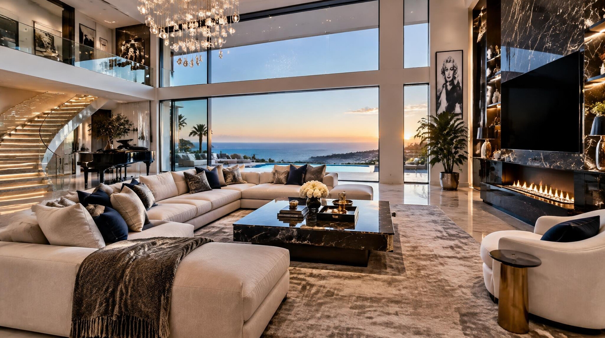 luxury celebrity mansion interior