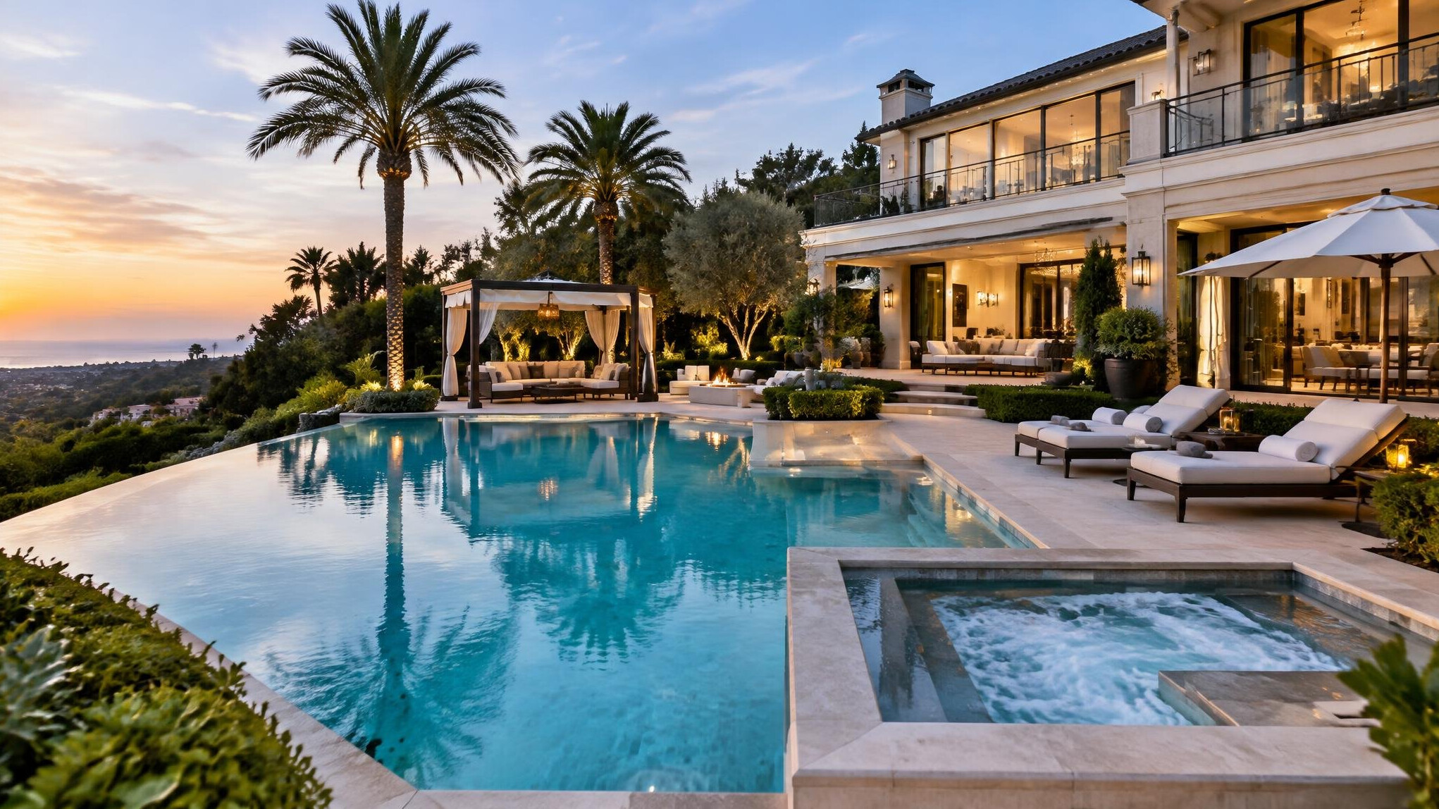 luxury pool in mansion