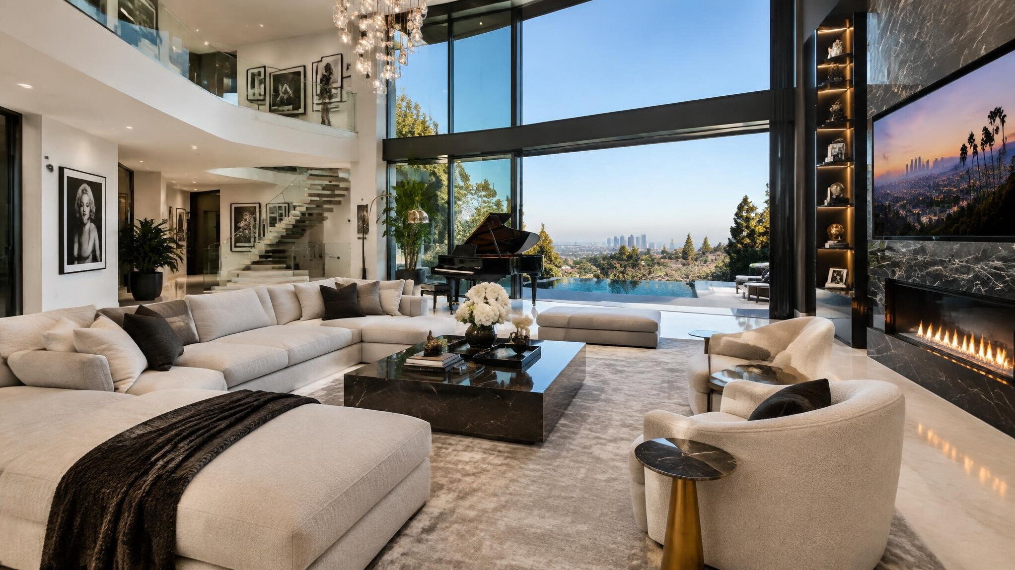 celebrity mansion living room