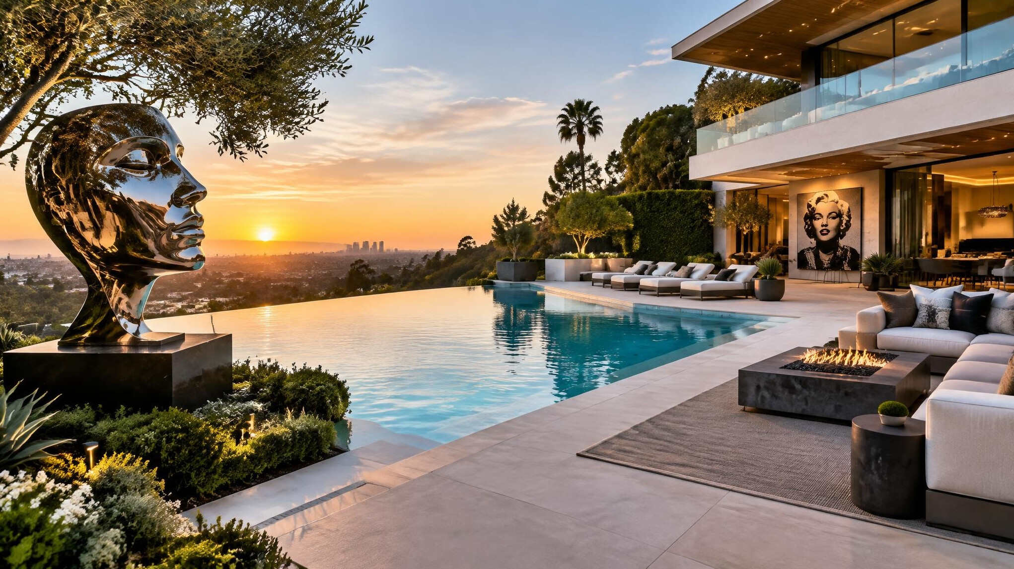 luxury pool area mansion